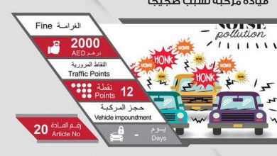 قيادة سيارة تسبب ضجيجاً في الإمارات