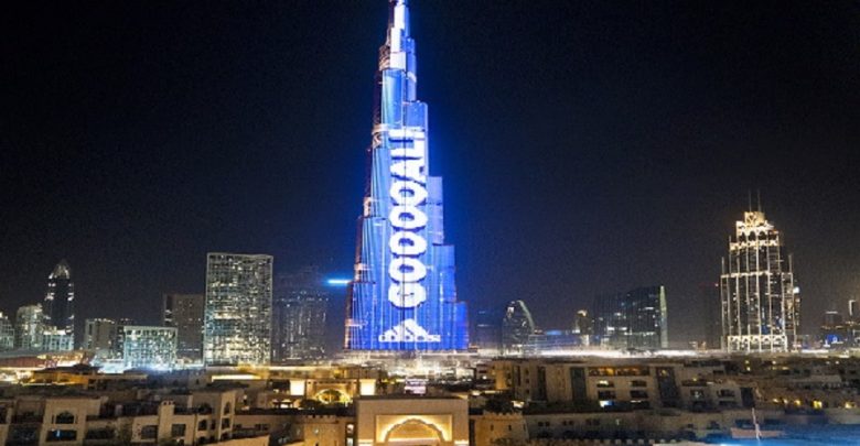واجهة LED الخارجية في برج خليفة