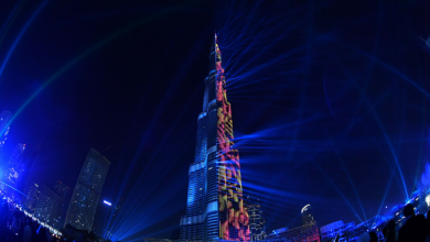 عرض الألعاب النارية في برج خليفة إحتفالاً برأس السنة 2018