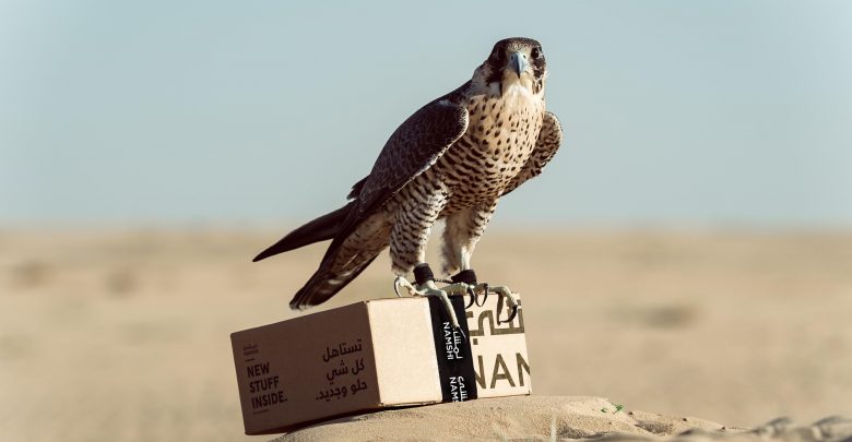 متجر نمشي تقدم خدمة توصيل الطلبات بالصقور