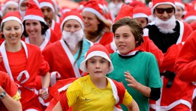 فعالية ذا سانتا ران في دبي dubai festival city santa run