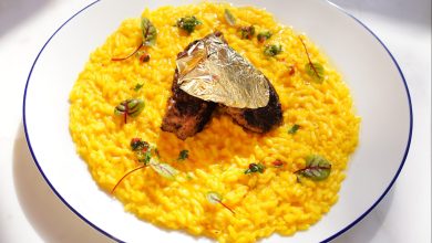 Risotto alla Milanese with 23K Gold Lamb Kofta