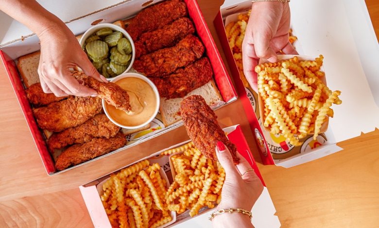 Dave’s Hot Chicken Hot Box includes juicy, spicy, and hot Tenders or Sliders allow you to choose 2 of our 7 levels of spice