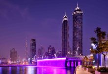 JW Marriott Marquis – Facade Canal View Night Shot