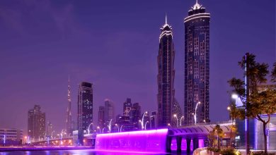 JW Marriott Marquis – Facade Canal View Night Shot