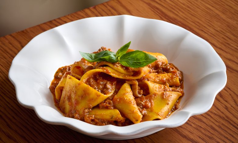 Homemade Pappardelle with beef ragu