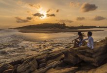 Shangri-La’s Hambantota Golf Resort & Spa Godawaya sunset with couple A