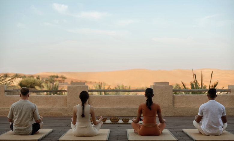 Qasr Al Sarab Desert Resort by Anantara_Recreation_Yoga_Wellness_Centre_Terrace_Desert_View