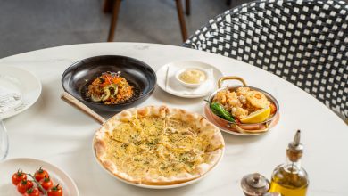Salmon Tartare, Truffle Tart, Calamari
