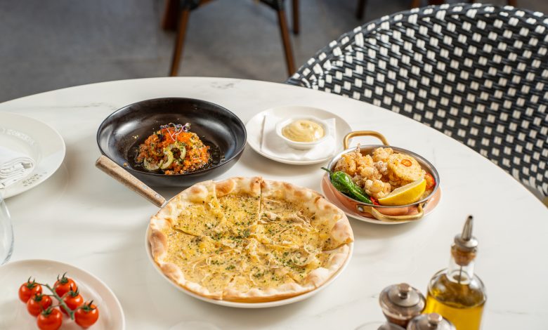 Salmon Tartare, Truffle Tart, Calamari